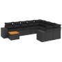 Set de sofás de jardín 10 pzas cojines ratán sintético negro de , Conjuntos de jardín - Ref: Foro24-3257938, Precio: 664,60 €...