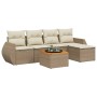 Juego de sofás jardín con cojines 6 pzas ratán sintético beige de , Conjuntos de jardín - Ref: Foro24-3257311, Precio: 436,19...