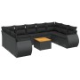 Set de sofás de jardín 10 pzas cojines ratán sintético negro de , Conjuntos de jardín - Ref: Foro24-3257476, Precio: 653,64 €...