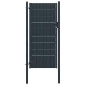 Anthracite gray PVC and steel fence gate 100x164 cm by vidaXL, garden gates - Ref: Foro24-145235, Price: 207,95 €, Discount: %