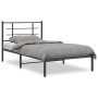 Estructura de cama con cabecero metal negro 100x190 cm de , Camas y somieres - Ref: Foro24-355555, Precio: 59,22 €, Descuento: %