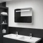 Mueble de baño con espejo LED 80x9,5x55 cm de vidaXL, Tocadores de baño - Ref: Foro24-285120, Precio: 147,79 €, Descuento: %