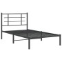 Estructura de cama con cabecero metal negro 100x190 cm de , Camas y somieres - Ref: Foro24-355555, Precio: 59,22 €, Descuento: %