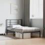 Estructura de cama con cabecero metal negro 100x190 cm de , Camas y somieres - Ref: Foro24-355555, Precio: 59,22 €, Descuento: %