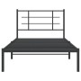 Estructura de cama con cabecero metal negro 100x190 cm de , Camas y somieres - Ref: Foro24-355555, Precio: 59,22 €, Descuento: %