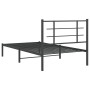 Estructura de cama con cabecero metal negro 100x190 cm de , Camas y somieres - Ref: Foro24-355555, Precio: 59,22 €, Descuento: %