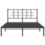 Estructura de cama con cabecero metal negro 140x200 cm de , Camas y somieres - Ref: Foro24-355562, Precio: 107,41 €, Descuent...