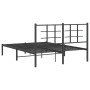 Estructura de cama con cabecero metal negro 140x200 cm de , Camas y somieres - Ref: Foro24-355562, Precio: 107,41 €, Descuent...