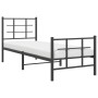 Estructura de cama con cabecero y estribo metal negro 75x190 cm de , Camas y somieres - Ref: Foro24-355569, Precio: 63,34 €, ...