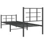 Estructura de cama con cabecero y estribo metal negro 75x190 cm de , Camas y somieres - Ref: Foro24-355569, Precio: 63,34 €, ...