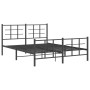 Estructura de cama cabecero y estribo metal negro 150x200 cm de , Camas y somieres - Ref: Foro24-355581, Precio: 122,17 €, De...