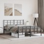 Estructura de cama cabecero y estribo metal negro 150x200 cm de , Camas y somieres - Ref: Foro24-355581, Precio: 122,17 €, De...