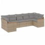 Juego de sofás jardín con cojines beige mezcla 7 pzas ratán PE de , Conjuntos de jardín - Ref: Foro24-3226269, Precio: 462,84...