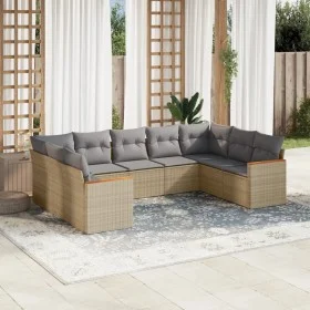 Juego de sofás jardín con cojines beige mezcla 9 pzas ratán PE de , Conjuntos de jardín - Ref: Foro24-3226276, Precio: 541,51...
