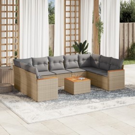 Juego de sofás jardín con cojines beige 10 pzas ratán sintético de , Conjuntos de jardín - Ref: Foro24-3226283, Precio: 574,7...