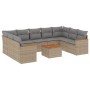 Juego de sofás jardín con cojines beige 10 pzas ratán sintético de , Conjuntos de jardín - Ref: Foro24-3226283, Precio: 574,7...