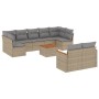 Juego de sofás jardín con cojines beige 10 pzas ratán sintético de , Conjuntos de jardín - Ref: Foro24-3226297, Precio: 574,7...