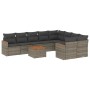Set de sofás de jardín 10 pzas con cojines ratán sintético gris de , Conjuntos de jardín - Ref: Foro24-3226312, Precio: 561,9...
