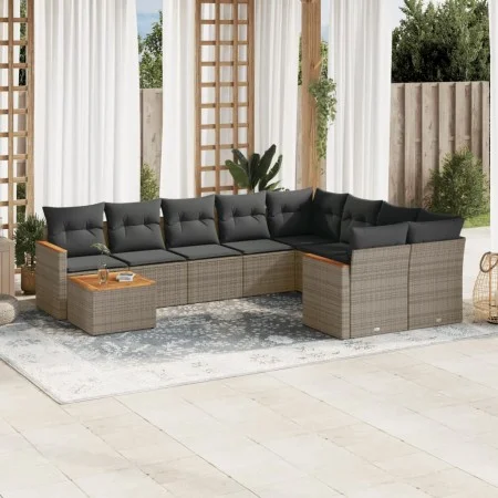 10-piece garden sofa set with gray synthetic rattan cushions by , Garden sets - Ref: Foro24-3226319, Price: 569,18 €, Discoun...