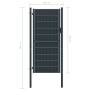 Puerta de valla de PVC y acero gris antracita 100x204 cm de vidaXL, Puertas de jardín - Ref: Foro24-145236, Precio: 257,08 €,...