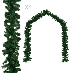 Guirnaldas de Navidad 4 unidades PVC verde 270 cm de vidaXL, Adornos festivos - Ref: Foro24-284308, Precio: 64,47 €, Descuent...