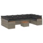 Set de sofás de jardín 11 pzas y cojines ratán sintético gris de , Conjuntos de jardín - Ref: Foro24-3226333, Precio: 614,04 ...