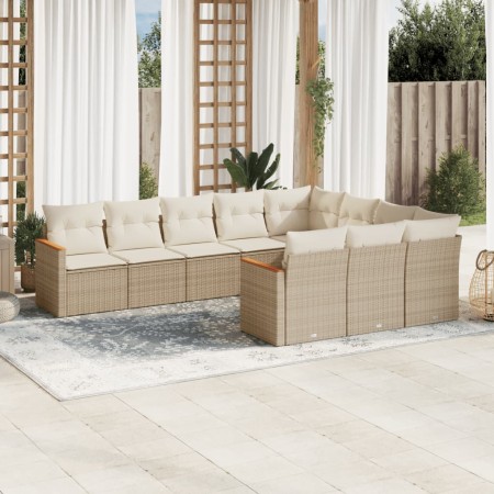Juego de sofás jardín con cojines beige 10 pzas ratán sintético de , Conjuntos de jardín - Ref: Foro24-3226338, Precio: 624,3...