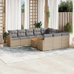 Juego de sofás jardín con cojines beige mezcla 11 pzas ratán PE de , Conjuntos de jardín - Ref: Foro24-3226346, Precio: 658,7...