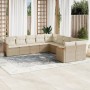 Juego de sofás jardín con cojines beige 10 pzas ratán sintético de , Conjuntos de jardín - Ref: Foro24-3226352, Precio: 624,3...