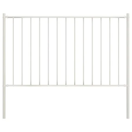 Zaunelement und Pfosten aus weiß pulverbeschichtetem Stahl, 1,7 x 1 m von vidaXL, Zaunpaneele - Ref: Foro24-145216, Preis: 51...