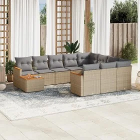 Gartensofa-Set mit beigem Kissenmix, 11-teilig aus PE-Rattan von , Gartensets - Ref: Foro24-3226367, Preis: 658,71 €, Rabatt: %