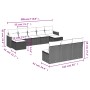 Set de sofás de jardín 10 pzas cojines ratán sintético negro de , Conjuntos de jardín - Ref: Foro24-3226384, Precio: 561,20 €...