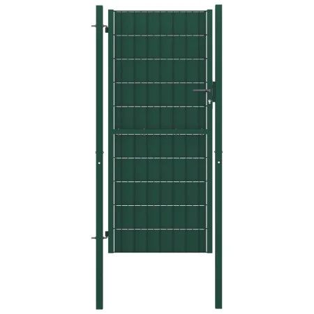 Green PVC and steel fence gate 100x204 cm by vidaXL, garden gates - Ref: Foro24-145231, Price: 238,65 €, Discount: %