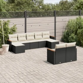 Set de sofás de jardín 8 piezas y cojines ratán sintético negro de , Conjuntos de jardín - Ref: Foro24-3226399, Precio: 504,0...