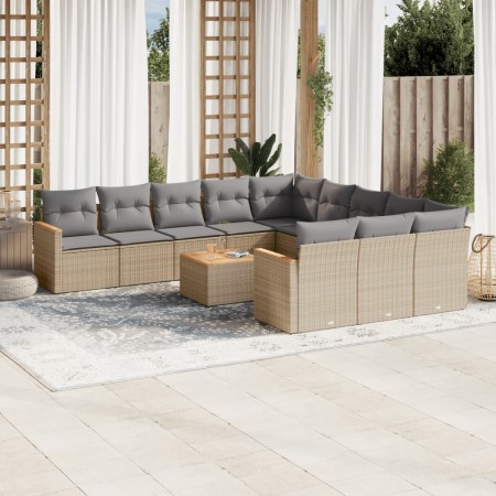 Juego de sofás jardín con cojines beige mezcla 12 pzas ratán PE de , Conjuntos de jardín - Ref: Foro24-3226437, Precio: 718,5...