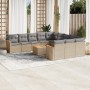 Juego de sofás jardín con cojines beige mezcla 12 pzas ratán PE de , Conjuntos de jardín - Ref: Foro24-3226437, Precio: 718,5...
