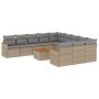 Juego de sofás jardín con cojines beige mezcla 12 pzas ratán PE de , Conjuntos de jardín - Ref: Foro24-3226437, Precio: 718,5...