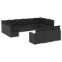 Set de sofás de jardín y cojines 13 pzas ratán sintético negro de , Conjuntos de jardín - Ref: Foro24-3226454, Precio: 836,72...