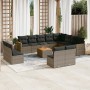 Set sofás de jardín con cojines 13 piezas ratán sintético gris de , Conjuntos de jardín - Ref: Foro24-3226480, Precio: 761,36...