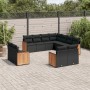 Set de sofás de jardín 11 pzas y cojines ratán sintético negro de , Conjuntos de jardín - Ref: Foro24-3226496, Precio: 738,48...