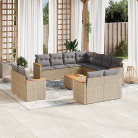 Juego de sofás jardín con cojines beige mezcla 12 pzas ratán PE de , Conjuntos de jardín - Ref: Foro24-3226507, Precio: 788,9...
