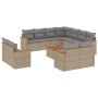 Juego de sofás jardín con cojines beige mezcla 12 pzas ratán PE de , Conjuntos de jardín - Ref: Foro24-3226507, Precio: 788,9...