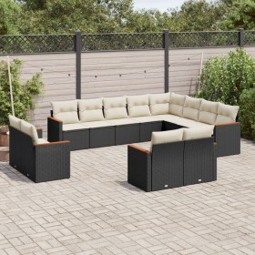 Set de sofás de jardín 12 piezas cojines ratán sintético negro de , Conjuntos de jardín - Ref: Foro24-3226511, Precio: 739,14...