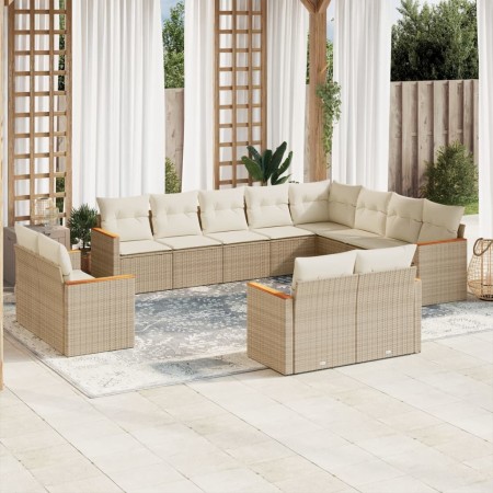 Set de sofás de jardín 12 pzas y cojines ratán sintético marrón de , Conjuntos de jardín - Ref: Foro24-3226513, Precio: 828,6...