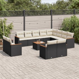 Set de sofás de jardín y cojines 13 pzas ratán sintético negro de , Conjuntos de jardín - Ref: Foro24-3226518, Precio: 773,83...