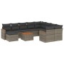 Set de sofás de jardín 11 pzas y cojines ratán sintético gris de , Conjuntos de jardín - Ref: Foro24-3226564, Precio: 600,79 ...