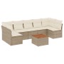 Juego de sofás de jardín con cojines beige 8 pzas ratán PE de , Conjuntos de jardín - Ref: Foro24-3255904, Precio: 543,99 €, ...