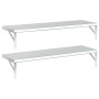 Estantes de pared 2 uds acero inoxidable plateado 100x30 cm en Estanterías | Comprar online en Foru.es