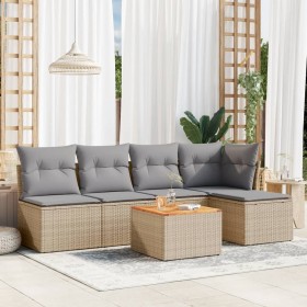 Juego de sofás jardín con cojines beige mezcla 6 pzas ratán PE de , Conjuntos de jardín - Ref: Foro24-3255933, Precio: 335,85...