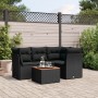 Set de muebles de jardín 5 pzas y cojines ratán sintético negro de , Conjuntos de jardín - Ref: Foro24-3255950, Precio: 352,3...